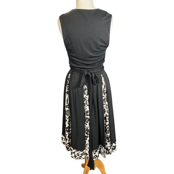 Diane von Furstenberg Black Wrap Dress Size 14 Silk Hem Classic Tie Side - Picture 2 of 11